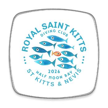 Royal Saint Kitts Diving 2026 - Square fridge magnet - white - Front