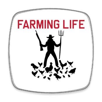 New Design Crazy Farmer In Red Black - Square fridge magnet - white - Front