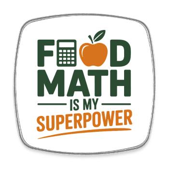 Les mathématiques alimentaires sont mon super-pouvoir comme diététicienne experte - Magnet carré - blanc - Devant
