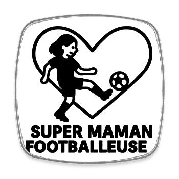 Super Soccer Mom – Soccer Heart - Viereckiger Kühlschrankmagnet - Weiß - Vorne