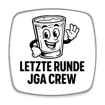 Letzte Runde JGA Crew - Viereckiger Kühlschrankmagnet - Weiß - Vorne