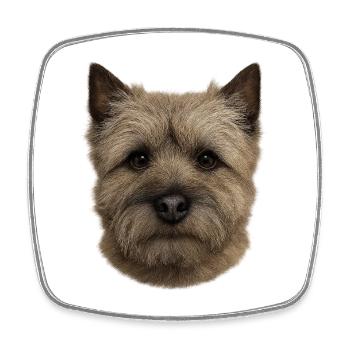 Tête de terrier - Magnet carré - blanc - Devant