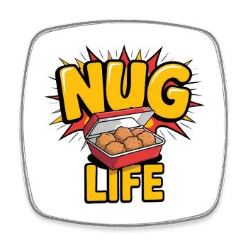 Nug Life - Funny T-Shirt - Square fridge magnet - white - Front