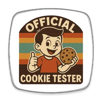 Offizieller Keks Tester Retro Badge Weihnachten - Viereckiger Kühlschrankmagnet - Weiß - Vorne