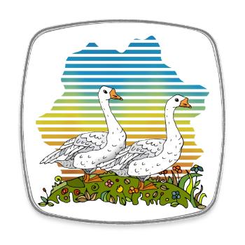 Geese - Square fridge magnet - white - Front