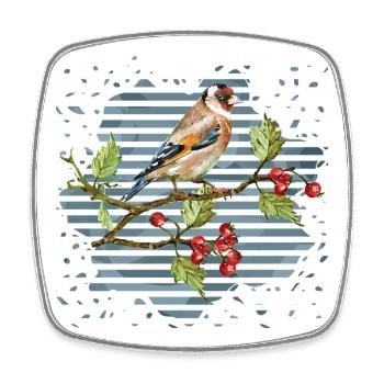 Bunter Vogel - Viereckiger Kühlschrankmagnet - Weiß - Vorne