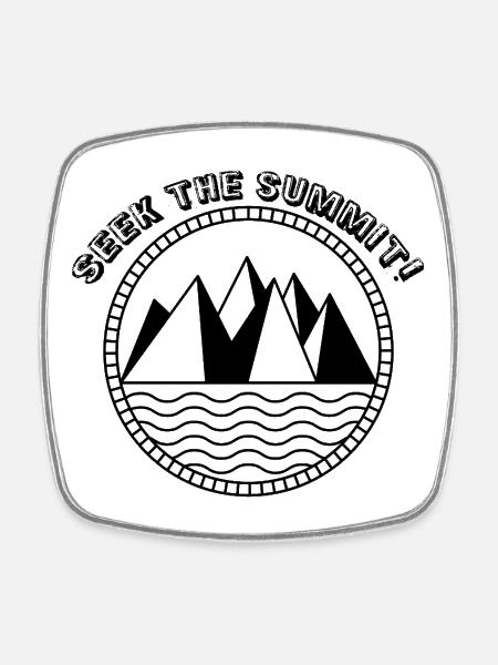 Seek_the_summit - Square fridge magnet - white