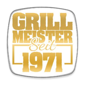 Grilling 1 - Square fridge magnet - white - Front