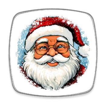 Vintage Weihnachtsmann - Viereckiger Kühlschrankmagnet - Weiß - Vorne