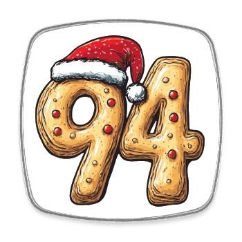 94 Number Cookie Christmas - Square fridge magnet - white - Front