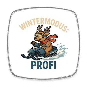 Wintermodus Profi - Viereckiger Kühlschrankmagnet - Weiß - Vorne