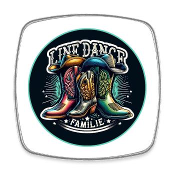 Bottes familiales de danse en ligne - Magnet carré - blanc - Devant