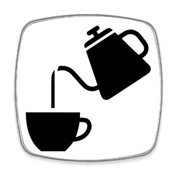 Pour Over Coffee Pot Minimalist - Square fridge magnet - white - Front
