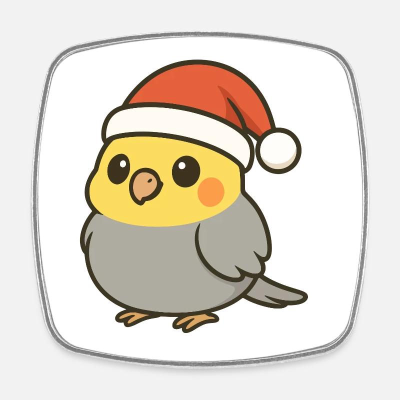 XMas Cockatiel - Magnet carré - blanc