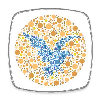 Test couleur Adler - Magnet carré - blanc - Devant