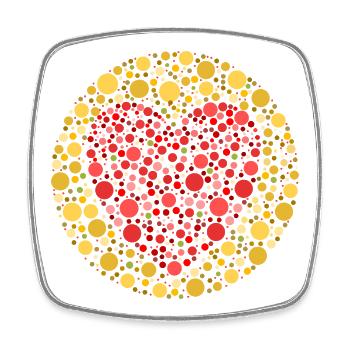 Test de la couleur du cœur - Magnet carré - blanc - Devant
