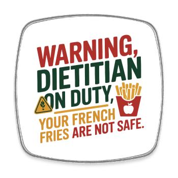 WARNUNG: Ernährungsberaterin: Ihre Pommes frites sind nicht sicher - Viereckiger Kühlschrankmagnet - Weiß - Vorne