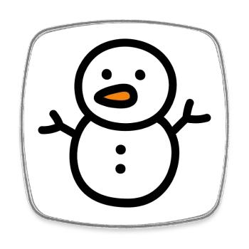 Schneemann - Viereckiger Kühlschrankmagnet - Weiß - Vorne