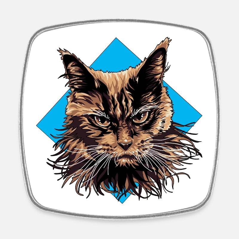 CatLover_png - Magnet carré - blanc