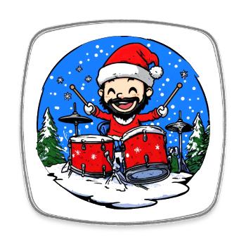 Batteur Christmas - Magnet carré - blanc - Devant
