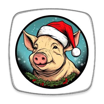 Piglet Christmas - Square fridge magnet - white - Front