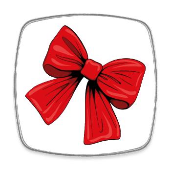 Red ribbon - Square fridge magnet - white - Front
