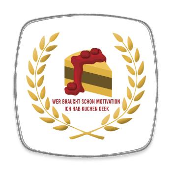 Wer_braucht_schon_Motivation_Ich_hab_Kuchen_van - Magnet carré - blanc - Devant