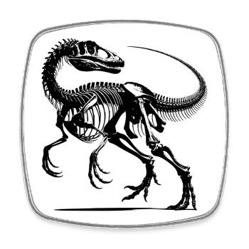 Travail harassant des dinosaures rapaces depuis la préhistoire - Magnet carré - blanc - Devant
