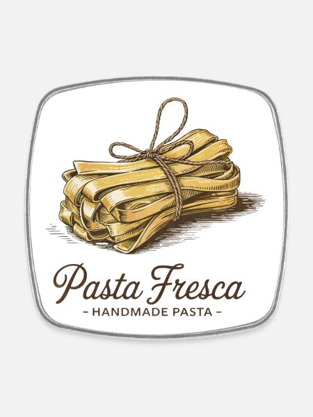 Pasta Fresca – Handmade Pasta - Viereckiger Kühlschrankmagnet - Weiß