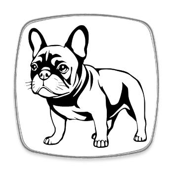 T-shirt Bulldog français Black Bulldogs - Magnet carré - blanc - Devant