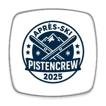 Équipe de piste après-ski 2025 - Magnet carré - blanc - Devant