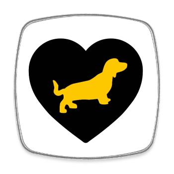 Dachshund - Square fridge magnet - white - Front