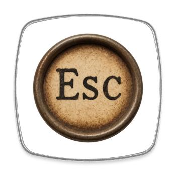 Vintage Esc-Taste Design - Viereckiger Kühlschrankmagnet - Weiß - Vorne