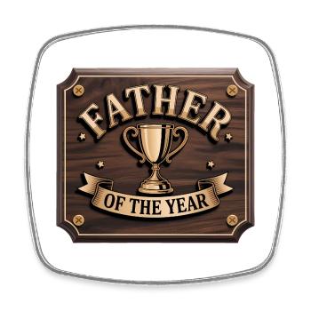 Father of the Year - Funny Dad T-Shirt - Square fridge magnet - white - Front