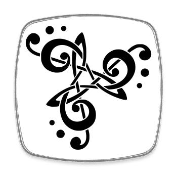 note de musique en triskèle  - Magnet carré - blanc - Devant