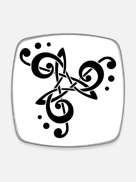 note de musique en triskèle - Magnet carré - blanc