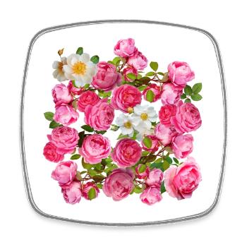 Magie de la fleur mélange rose et rose - Magnet carré - blanc - Devant