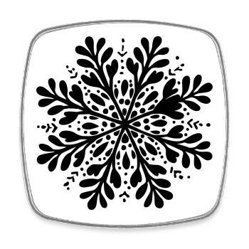 Icône hivernale flocons de neige - Magnet carré - blanc - Devant