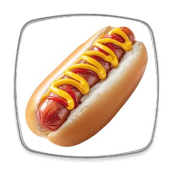 Hot dog, saucisse viennoise, saucisse - Magnet carré - blanc - Devant