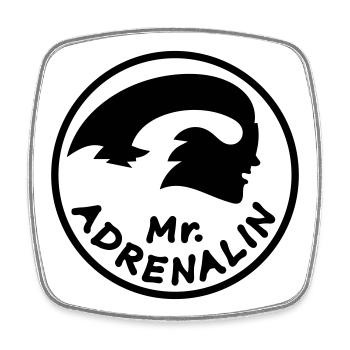 Mr. Adrenalin Rennen - Viereckiger Kühlschrankmagnet - Weiß - Vorne