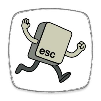 Esc key - Square fridge magnet - white - Front