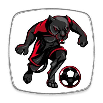 Dessin animé sportif de football des Panthers - Magnet carré - blanc - Devant