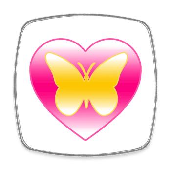 Schmetterling - Viereckiger Kühlschrankmagnet - Weiß - Vorne