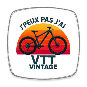 Vintage Mountain Bike Sunset - Square fridge magnet - white - Front