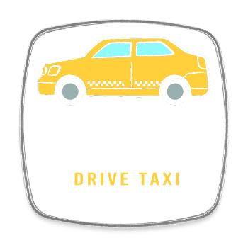 Taxifahrer Taxi - Viereckiger Kühlschrankmagnet - Weiß - Vorne
