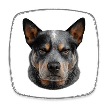 Portrait du chien aux cheveux gris - Magnet carré - blanc - Devant