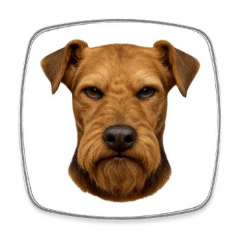 Terrier Head Portrait Brown - Square fridge magnet - white - Front