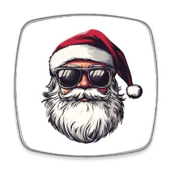 Santa Claus with sunglasses - Square fridge magnet - white - Front