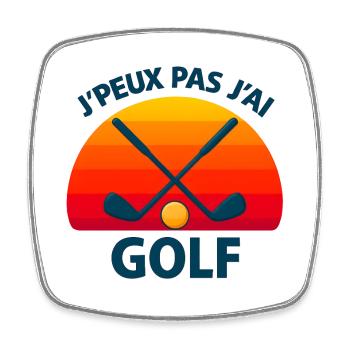 Golf bei Sonnenuntergang überquert - Viereckiger Kühlschrankmagnet - Weiß - Vorne