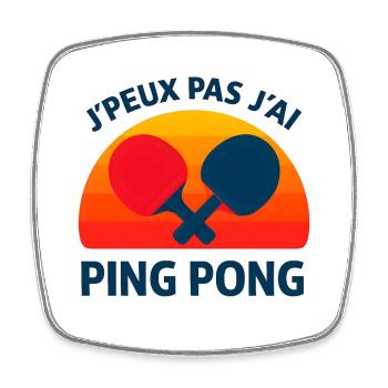 Ping Pong at Sunset - Square fridge magnet - white - Front